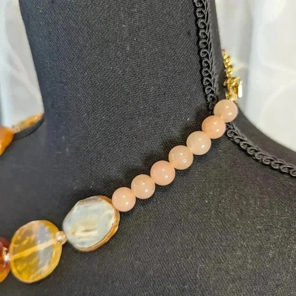 Park Lane Clementine Necklace, Orange Jade, Natural Stone - Picture 2 of 4